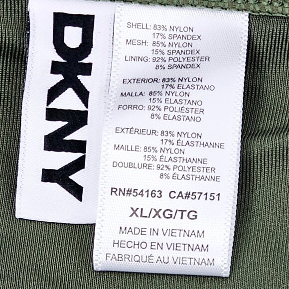 DNKY Women's Moss Green Shirred Figure Flattering One Piece Swimsuit Size XL NWT - Picture 9 of 16